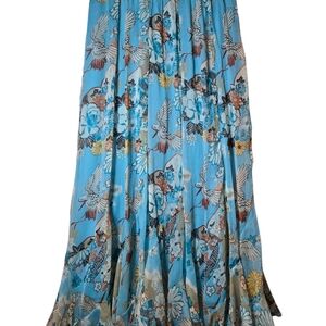 Floral Blue Maxi Skirt